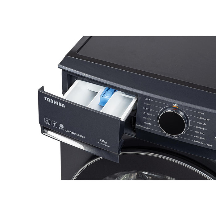 Washing machine Toshiba TW-T21BU80UWBK(MG), 1200 rpm, 7.00 kg, A, Inox