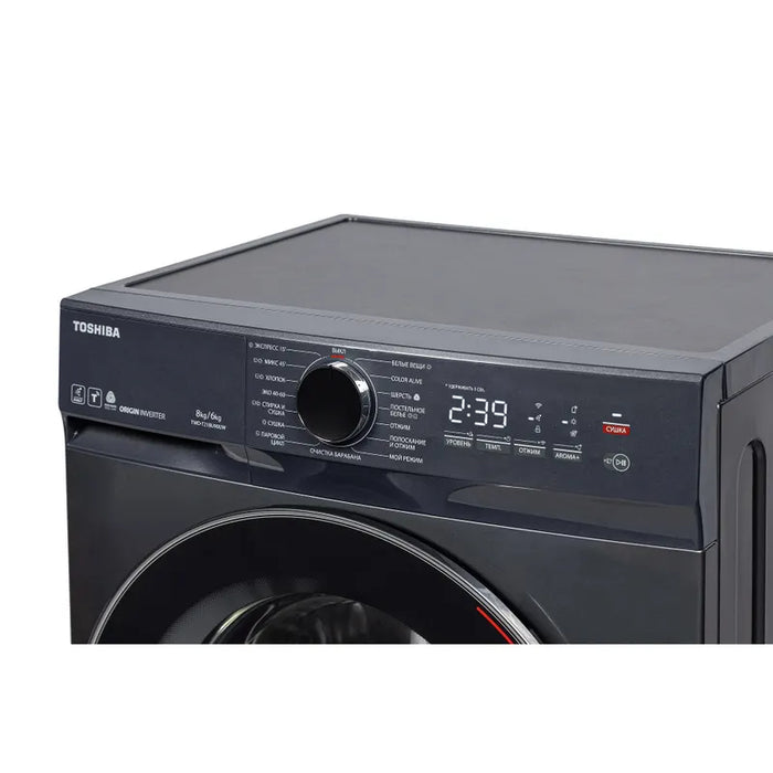 Washer dryer Toshiba TWD-T21BU90UWBK(MG) , 1400 rpm, 6 kg, 8.00 kg, E , Inox