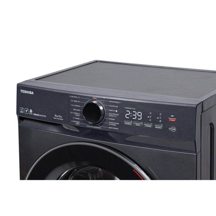 Washer dryer Toshiba TWD-T21BU90UWBK(MG) , 1400 rpm, 6 kg, 8.00 kg, E , Inox