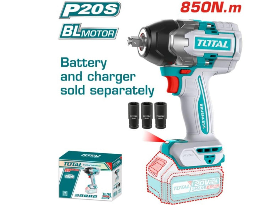 BATTERY IMPACT WRENCH 850NM TOTAL