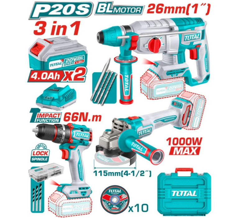 K-T ACUM. TOOLS 20V, 2X4AH TOTAL