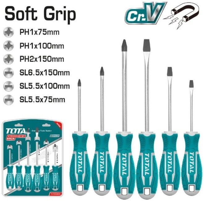 SCREWDRIVER SET 6H TOTAL