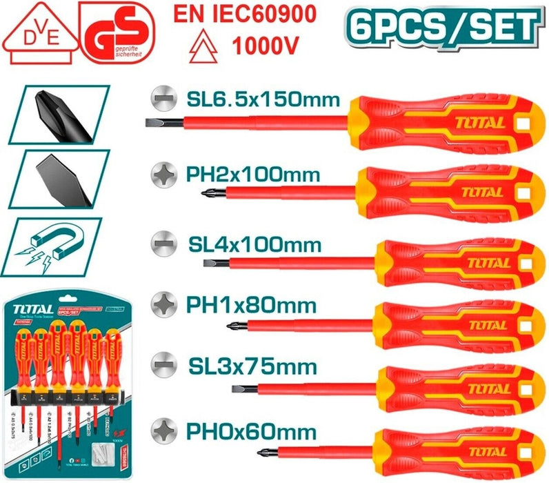 SCREWDRIVER SET 1000V 6H TOTAL