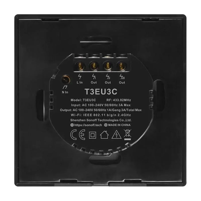 Touch light switch WiFi + RF 433 Sonoff T3 EU TX (2-channel) - Switches<<<Control devices<<<Smart Home<<<InnproXML