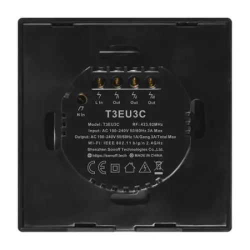 Touch light switch WiFi + RF 433 Sonoff T3 EU TX (2-channel) - Switches<<<Control devices<<<Smart Home<<<InnproXML