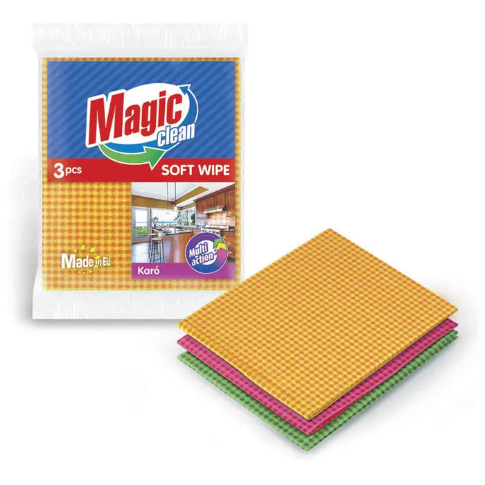 TOWEL UNIVERSAL CHECK 3PCS MAGIC CLEAN - Продукти за почистване<<<Домашни потреби<<<Кухня<<<Praktiker