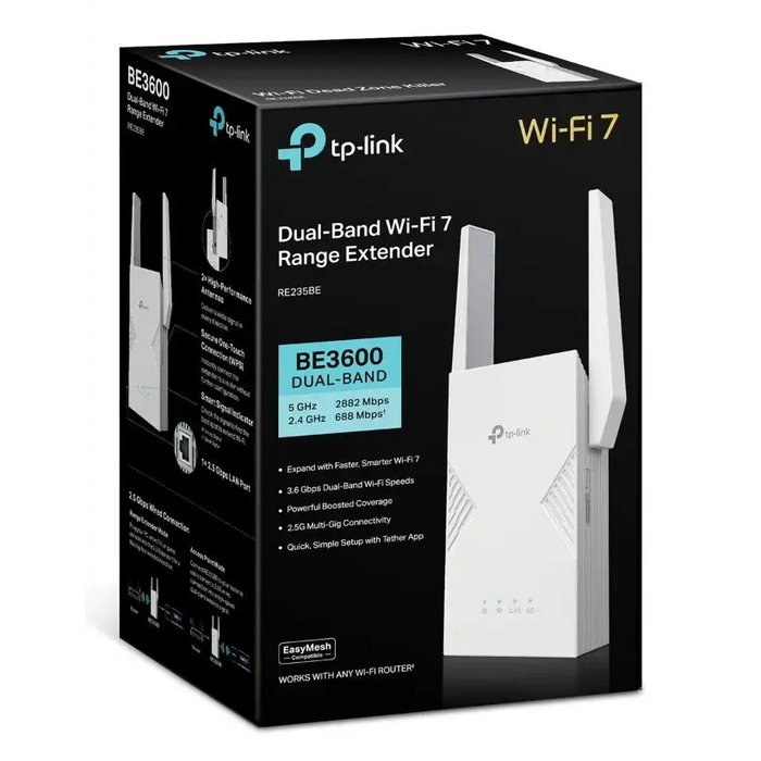 TP-Link BE3600 Network transmitter & receiver White 2500 Mbit/s - RepeatersKIL-REP<<<CommunicationKIL<<<ActionPL