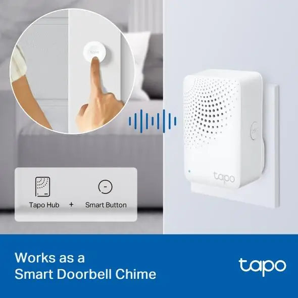 TP LINK smart hub with doorbell H100 alarm coordinates with Tapo smart sensors connects up to 64 smart devices doorbell