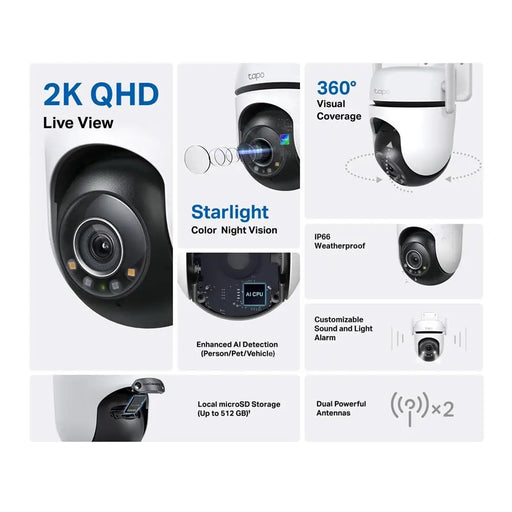 TP-LINK TAPO C520WS 2K QHD - IP Камери<<<Мрежово оборудване<<<ValiAPI&&&IP Camera и Видеонаблюдение<<<Smart