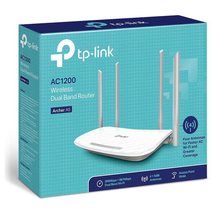 Wireless router TP-Link Archer A5 AC1200, 2.4/5 GHz, 300 - 867 Mbps, 10/100