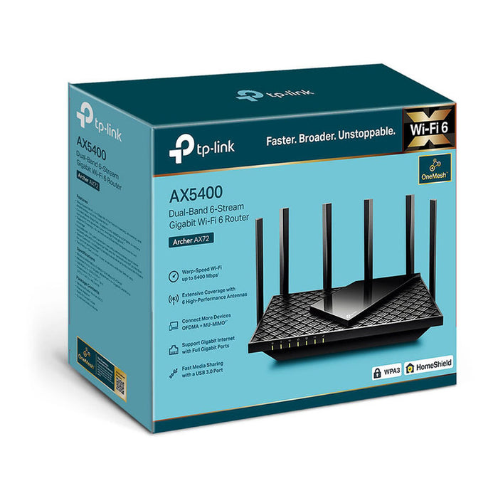 Wireless router TP-Link Archer AX72, AX5400, 2.4/5 GHz, 574 - 4804 Mbps, Gigabit
