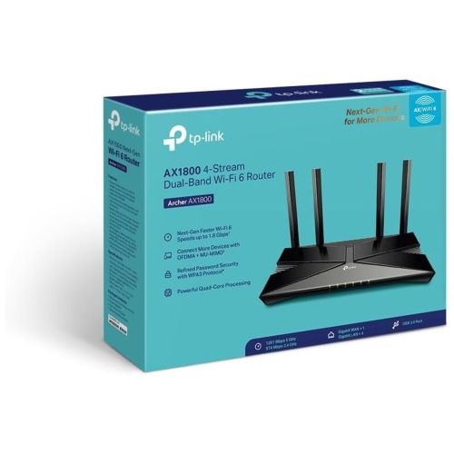 TP-LINK Router Archer AX1800 Wireless 802.11ac/1800Mbps LAN/WAN Black EU