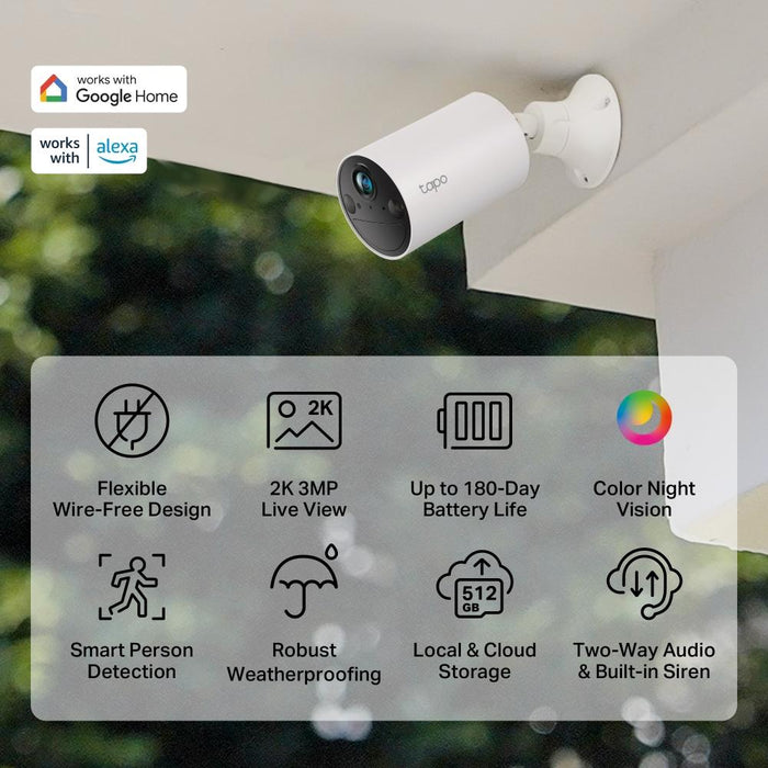 Security WiFi camera TP-Link Tapo C410, Outdoor/indoor installation, WiFi