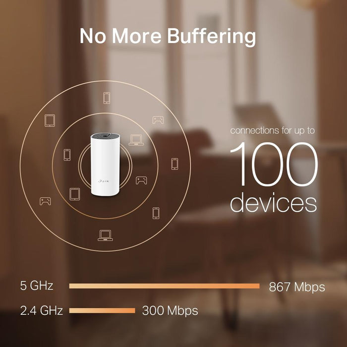 Wireless router TP-Link Deco M4, AC1200, 2.4/5 GHz, 300 - 867 Mbps, Gigabit, 3 pcs. in a set