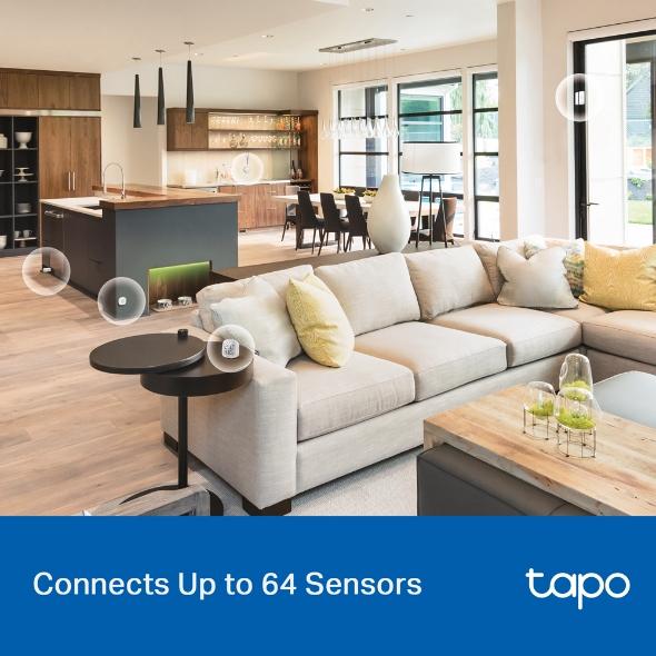 TP LINK smart hub with doorbell H100, alarm, coordinates with Tapo smart sensors, connects up to 64 smart devices, doorbell, Wi-Fi