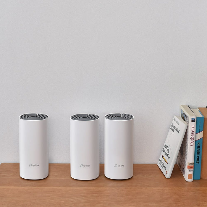 TP-Link Wi-Fi Router Deco E4 AC1200 (3pcs), Mesh System, 1200Mbps, LAN/WAN, 802.11ac, White EU