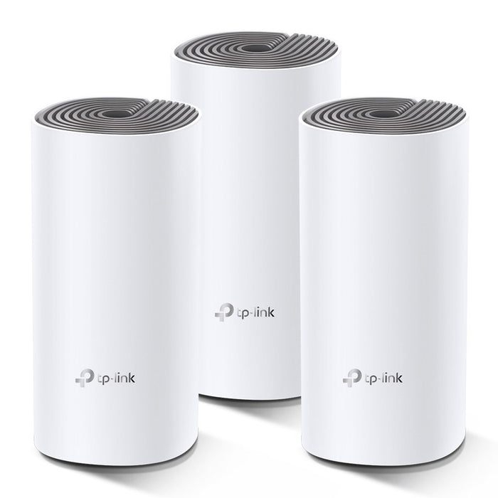 TP-Link Wi-Fi Router Deco E4 AC1200 (3pcs), Mesh System, 1200Mbps, LAN/WAN, 802.11ac, White EU