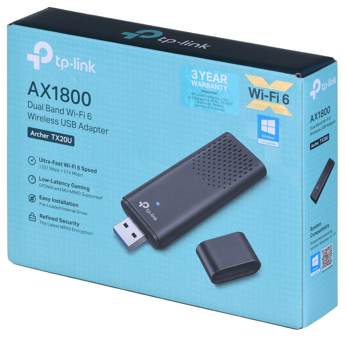 TP-Link Archer AX1800 Dual Band Wi-Fi 6 Wireless USB Adapter