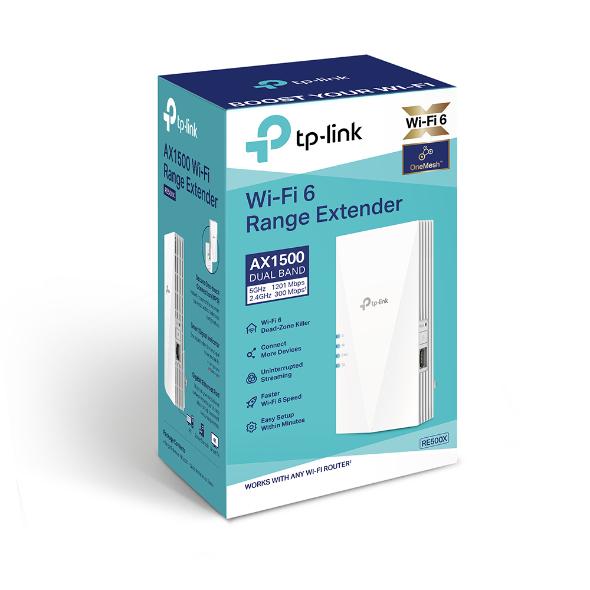 Wireless extender TP-LINK RE500X, 2.4 / 5 GHz, 1000 Mbps, White