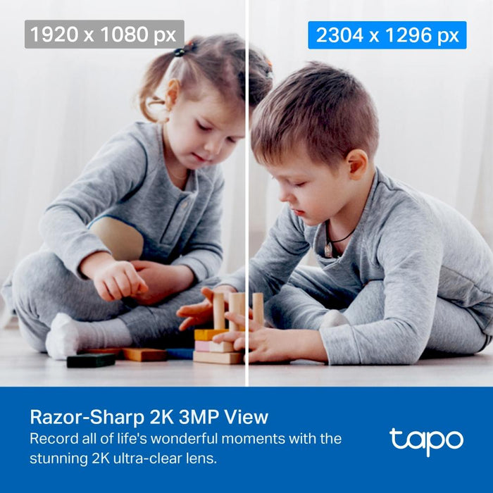 TP-Link Tapo C210P2 WiFi Security Camera, 360°, Pan/Tilt - 2 Pieces