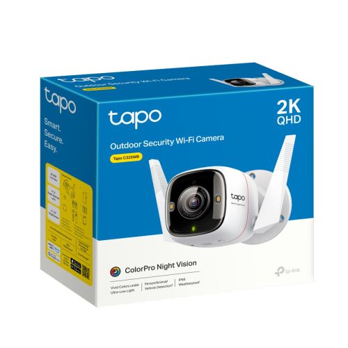 TP-LINK Camera Tapo C325WB Wi-Fi Outdoor Security 2K QHD, White EU