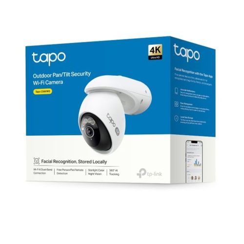 TP-Link Camera Tapo C560WS Wi-Fi Outdoor Pan/Tilt Security 4K 8MP, Night Vision, White EU