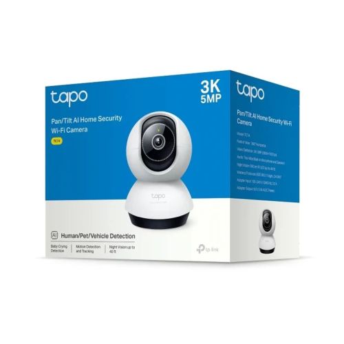 TP-Link Camera Tapo TC74 Wi-Fi Indoor Security Pan/Tilt, 1080P, Night Vision, 360 Degrees, White EU