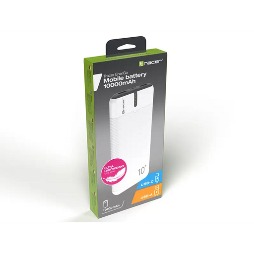Tracer External battery EnerGo 10000mAh white/black - Преносими батерии<<<Батерии<<<Аксесоари<<<MediaTrade