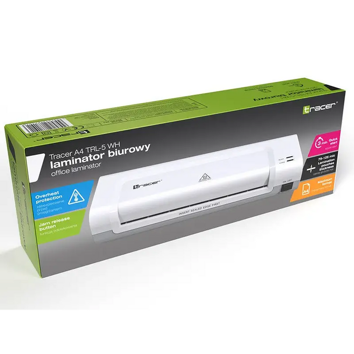 Tracer TRL-5 WH Hot Laminator 280 mm/min White - LaminatorsBIU-LAM<<<Office equipmentBIU<<<ActionPL