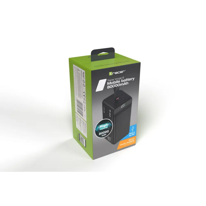 Tracer Vouge-8 80000mAh QC + PD22.5W Black - Power banksLAD-POW<<<Power supplies for phonesLAD<<<ActionPL