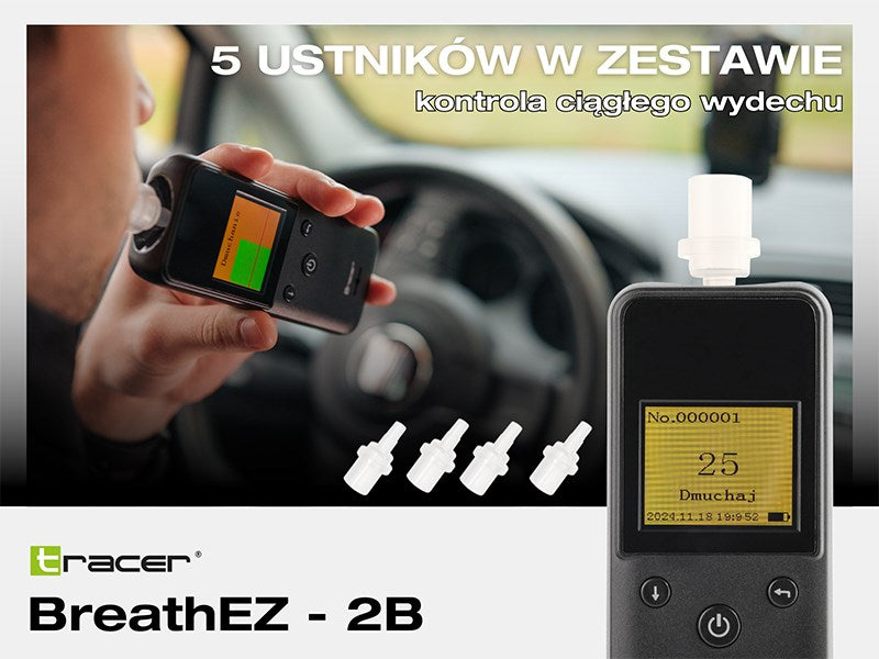 Tracer BreathEZ-2B Semiconductor Breathalyser, Black