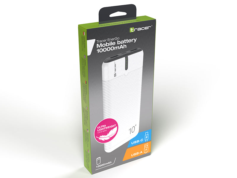 Tracer External battery EnerGo 10000mAh white/black