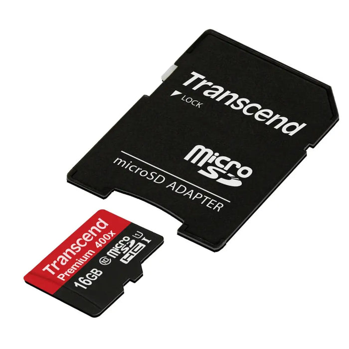 Transcend 16GB micro SDHC UHS-I Premium (with adapter Class 10) - Micro SD Cards with Adaptor<<<Transcend памети и