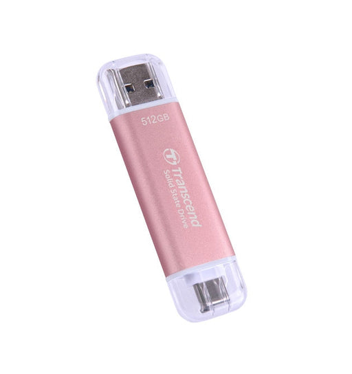 Transcend 512GB USB External SSD ESD310P USB 10Gbps Type C/ A Pink - SSD дискове<<<Transcend памети и