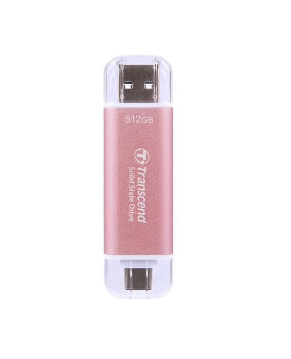 Transcend 512GB USB External SSD ESD310P USB 10Gbps Type C/ A Pink - SSD дискове<<<Transcend памети и