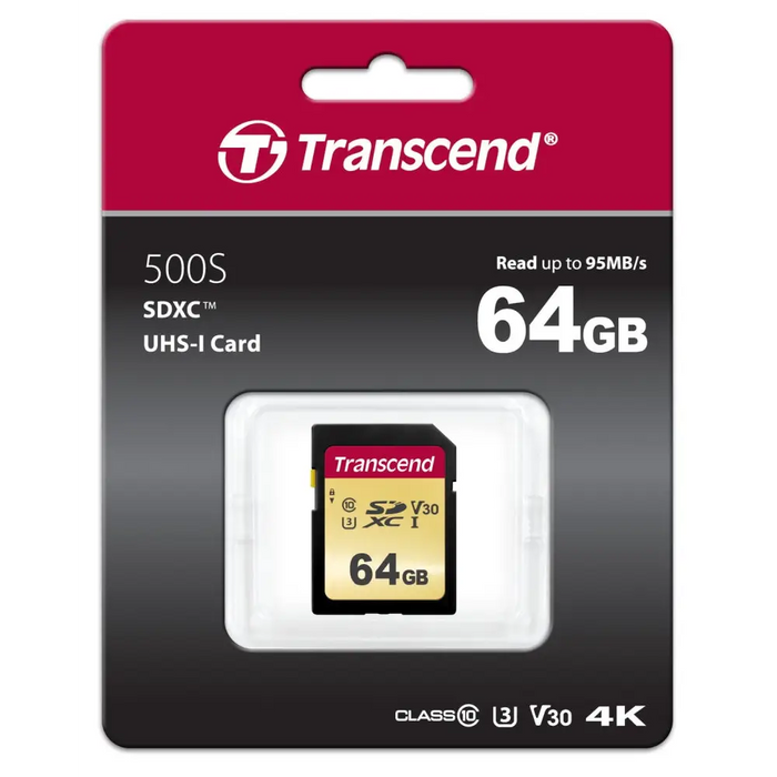 Transcend 64GB SD card UHS-I U3 MLC - SD Cards<<<Transcend памети и аксесоари<<<TRANSCEND<<<PolyComp