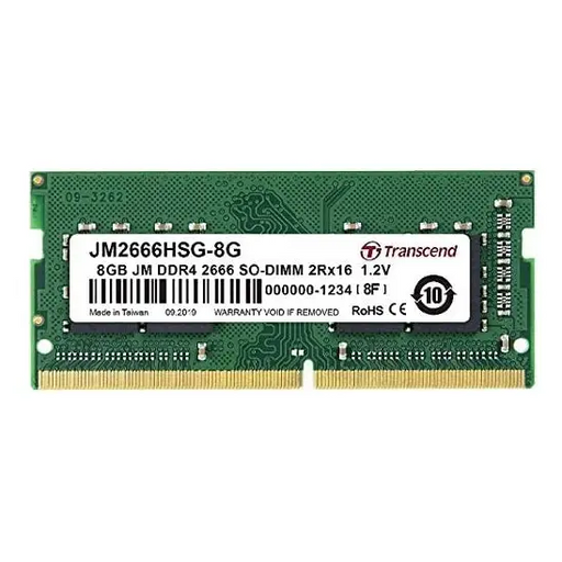Transcend 8GB JM DDR4 2666Mhz SO-DIMM 1Rx16 1Gx16 CL19 1.2V - Памети за преносими компютри<<<Transcend памети и
