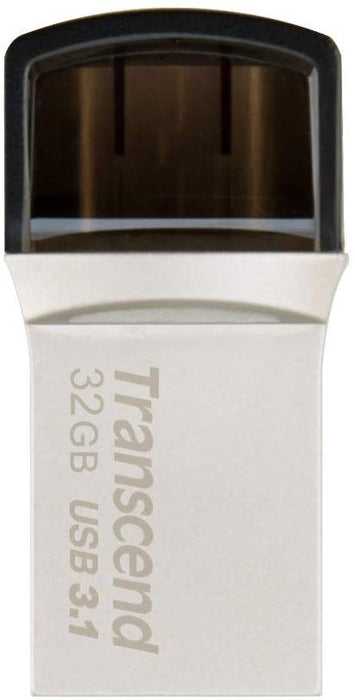 Transcend 32GB JETFLASH 890S, USB 3.1 Type C, Silver Plating
