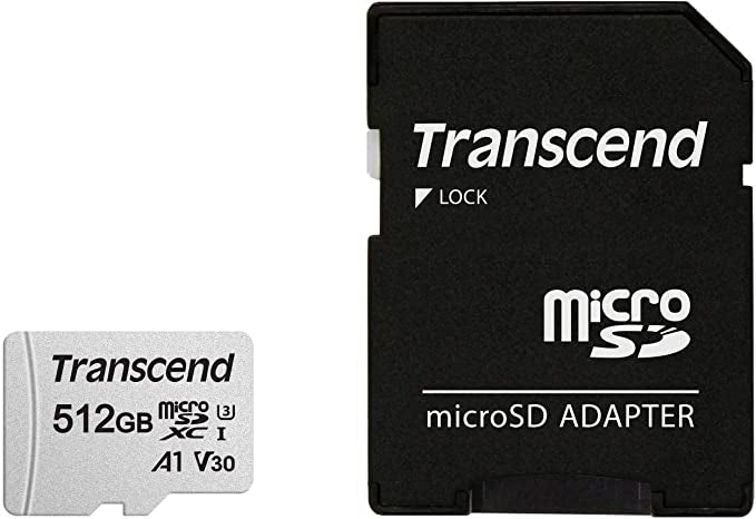 Transcend 512GB microSD w/ adapter UHS-I U3 A1