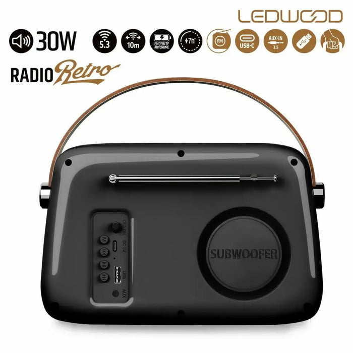 Transistor Radio Ledwood ALMA BLK Black 30 W - CD радио<<<Електроника Звук<<<Компютри| Електроника<<<BigBuy