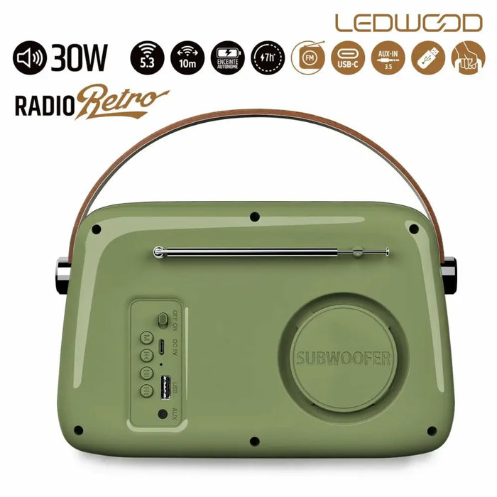 Transistor Radio Ledwood ALMA GREY Green 30 W - CD радио<<<Електроника Звук<<<Компютри| Електроника<<<BigBuy
