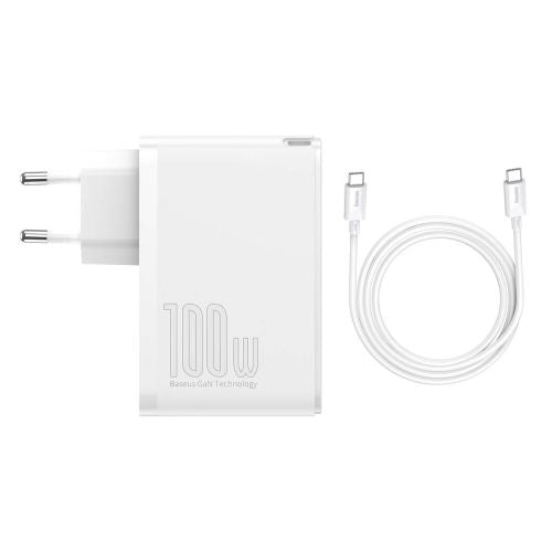 Travel Charger Baseus GaN2 Pro Quick 2x USB + 2x USB-C 100W EU (white) - Travel