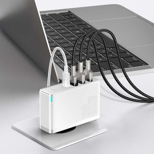 Travel Charger Baseus GaN2 Pro Quick 2x USB + 2x USB-C 100W EU (white) - Travel