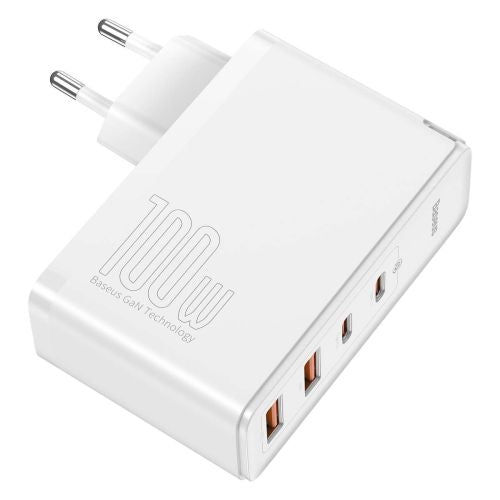 Travel Charger Baseus GaN2 Pro Quick 2x USB + 2x USB-C 100W EU (white) - Travel