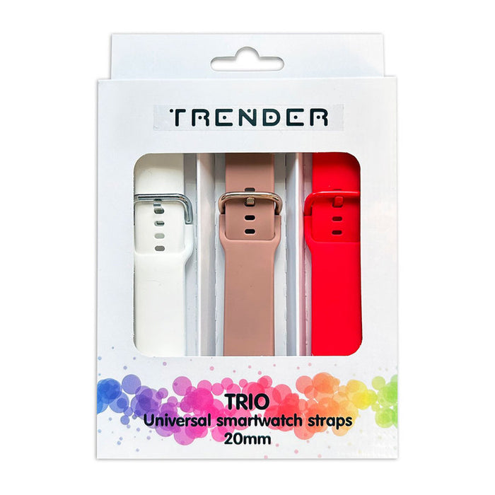 3 STRAPS TRENDER SPORT 20 mm WH/PK/RD