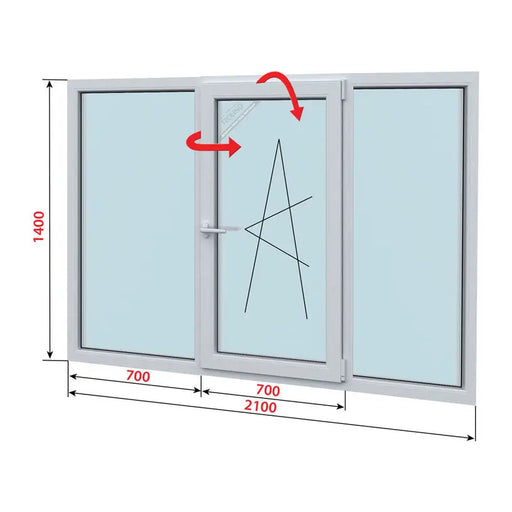 TRICRILL PVC WINDOW PROFILINK 5-CHAMBER 210X140 CM. WHITE - Прозорци<<<Прозорци<<<Строителни материали<<<Praktiker