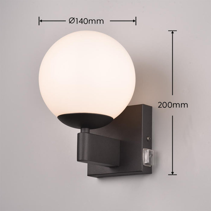 WALL LAMP KULA 1XE14 BLACK IP44 TRIO