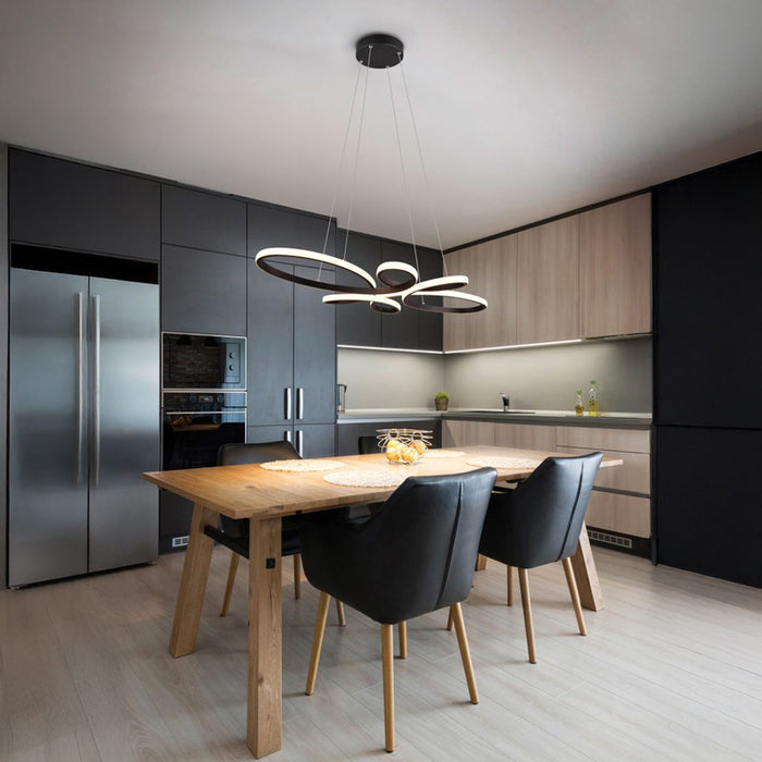 LED PENDANT 32W 3900LM 3000K BLACK TRIO FLY