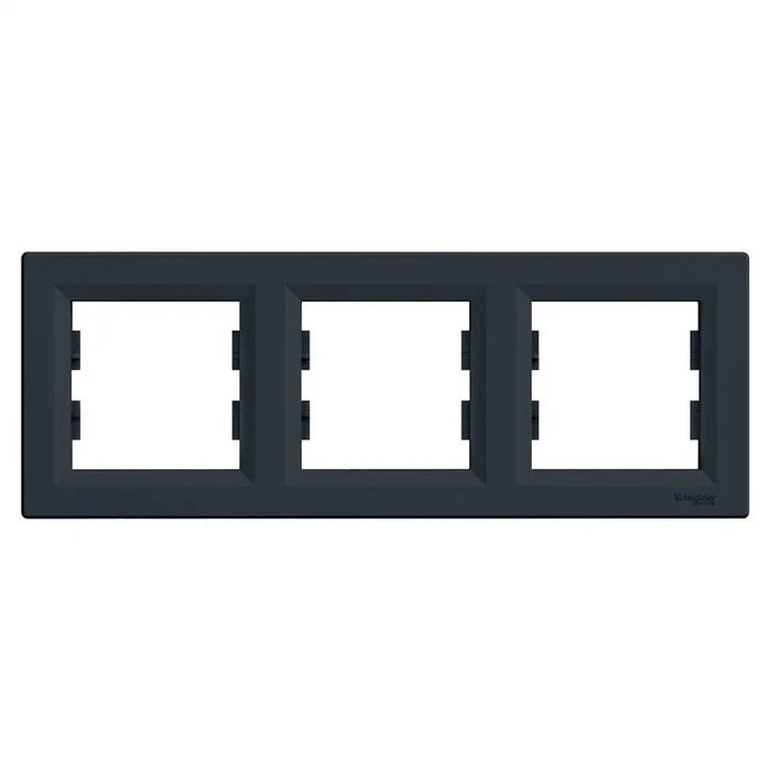 TRIPLE HORIZONTAL FRAME ANTHRACITE SCHNEIDER ASFORA - Ключове и контакти<<<Електроматериали<<<Praktiker&&&Ключове и