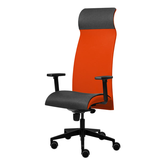 Tronhill Solium Executive ergonomic chair, damask and mesh, red